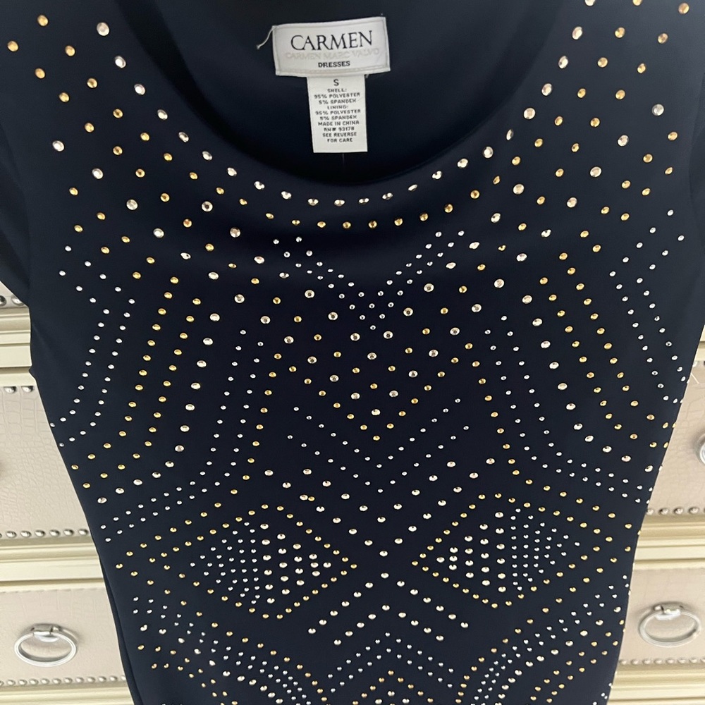 Navy blue stretchy pull over dress